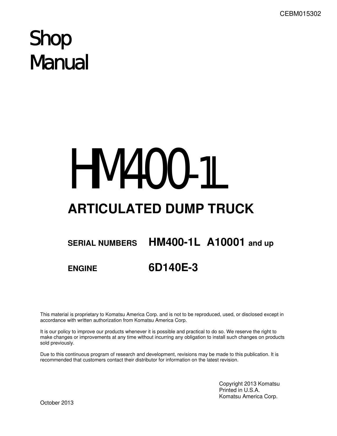 HM400-1L Shop Manual